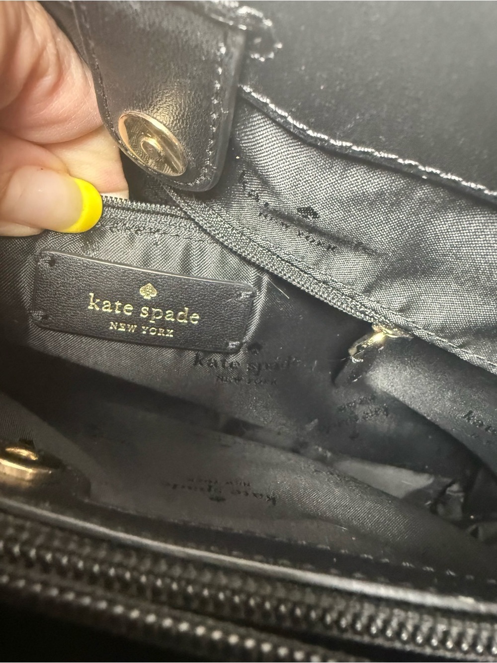 Kate Spade New York Sienna Satchel Black Leather with Detachable Strap-Like New - Picture 10 of 11